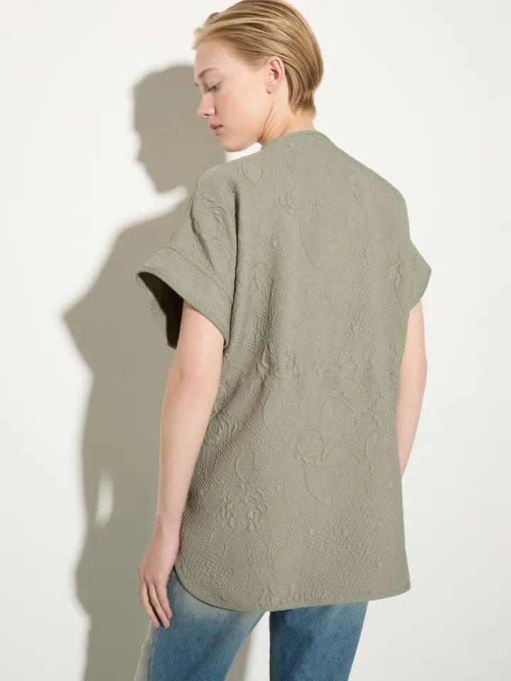 Matelassé fabric jacket - sage