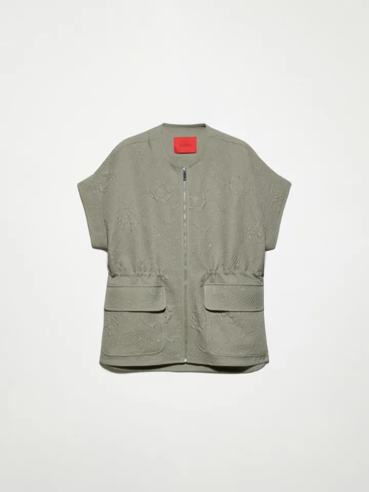 Matelassé fabric jacket - sage