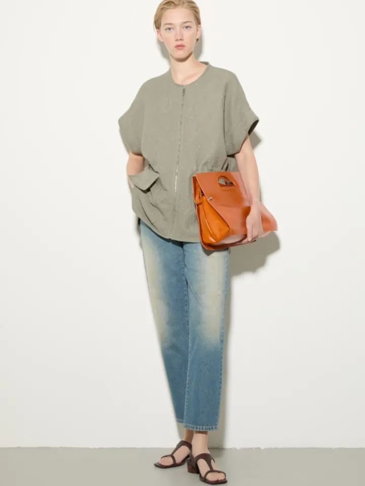 Matelassé fabric jacket - sage