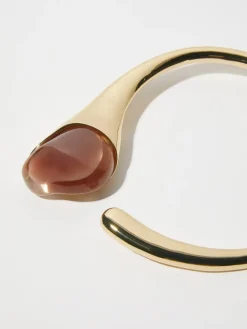 Metal and resin choker - chocolate
