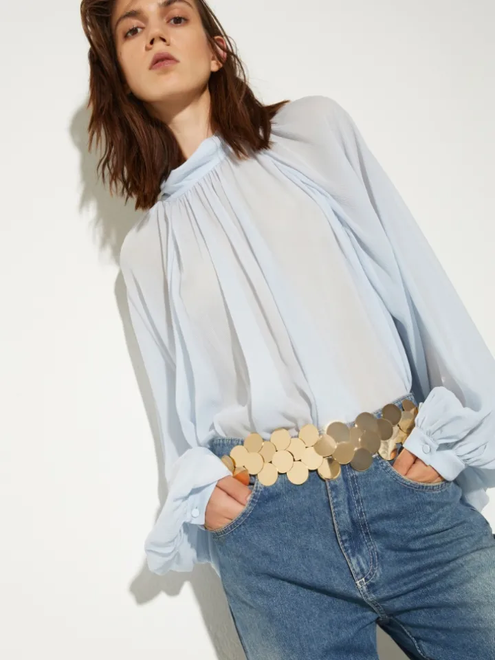 Mirrored metal belt - gold