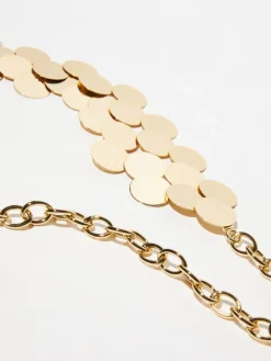 Mirrored metal belt - gold
