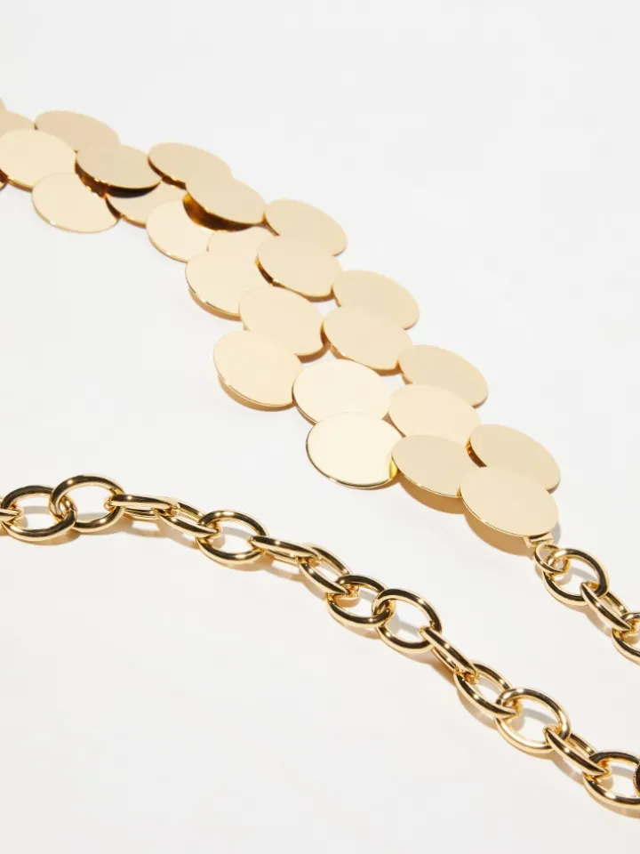 Mirrored metal belt - gold