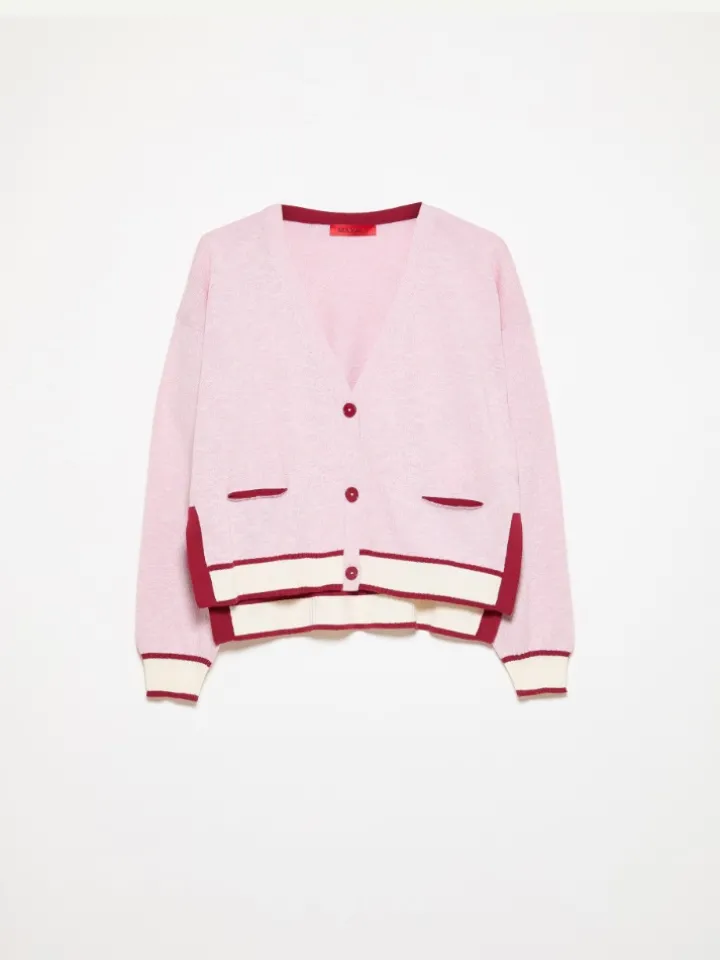 Mouliné yarn cardigan - pink