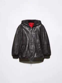 Nappa leather hoodie - brown
