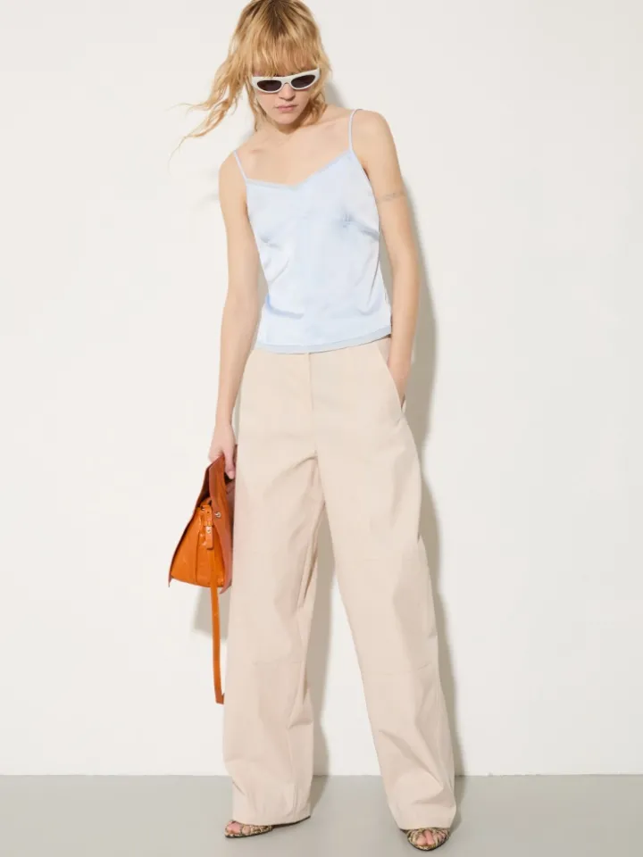 Oversized barrel-leg trousers - beige
