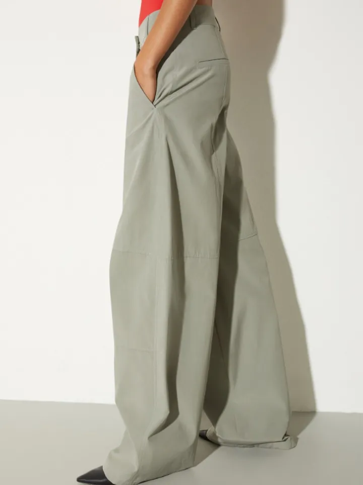 Oversized barrel-leg trousers - sage