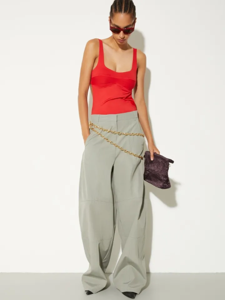 Oversized barrel-leg trousers - sage