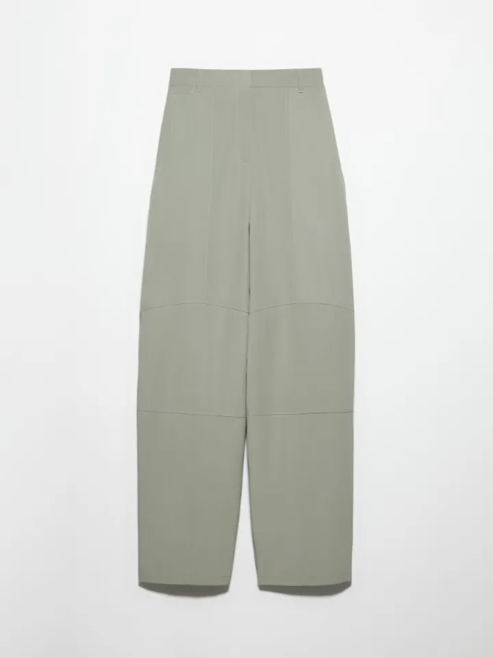 Oversized barrel-leg trousers - sage
