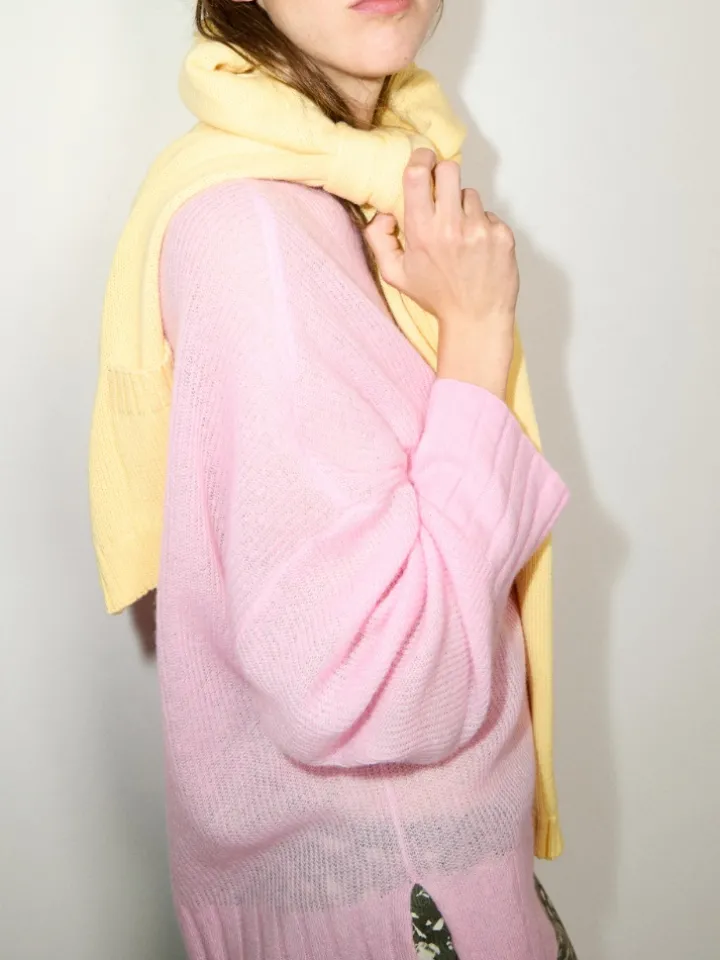 Oversized cashmere-blend jumper - pink