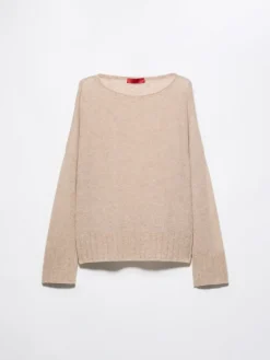Oversized cashmere-blend jumper - beige