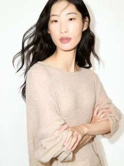 Oversized cashmere-blend jumper - beige
