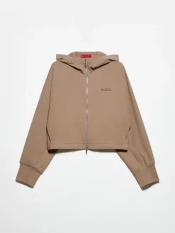 Oversized cropped sweatshirt - mud