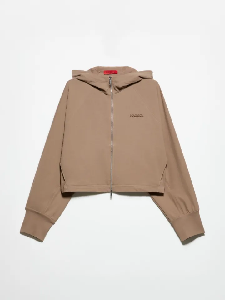 Oversized cropped sweatshirt - mud