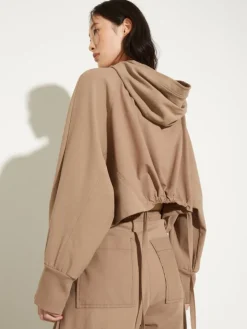 Oversized cropped sweatshirt - mud