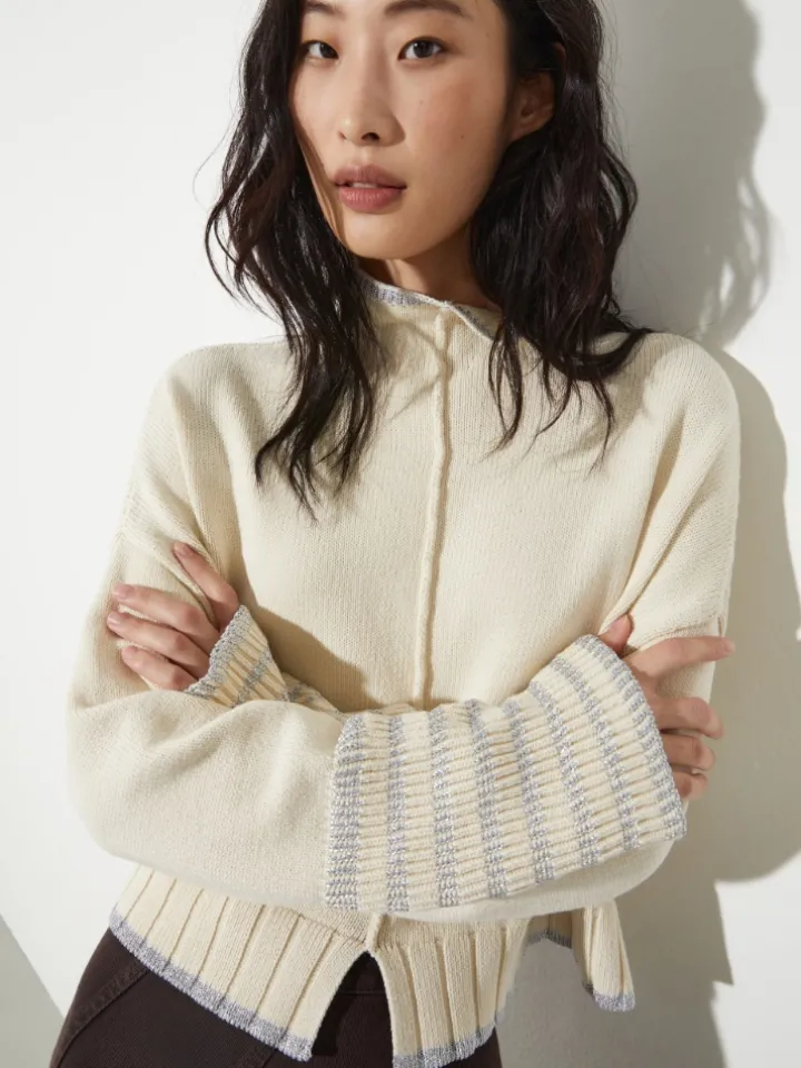 Oversized knitted jumper - milk
