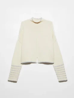 Oversized knitted jumper - milk