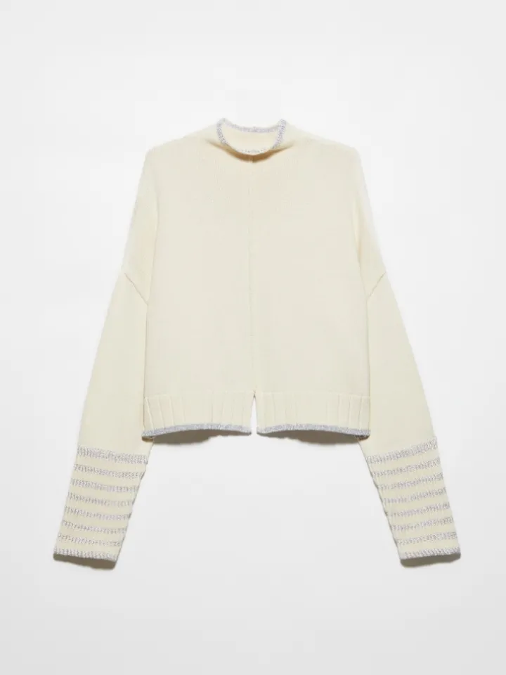 Oversized knitted jumper - milk