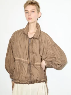 Oversized nylon bomber jacket - buck