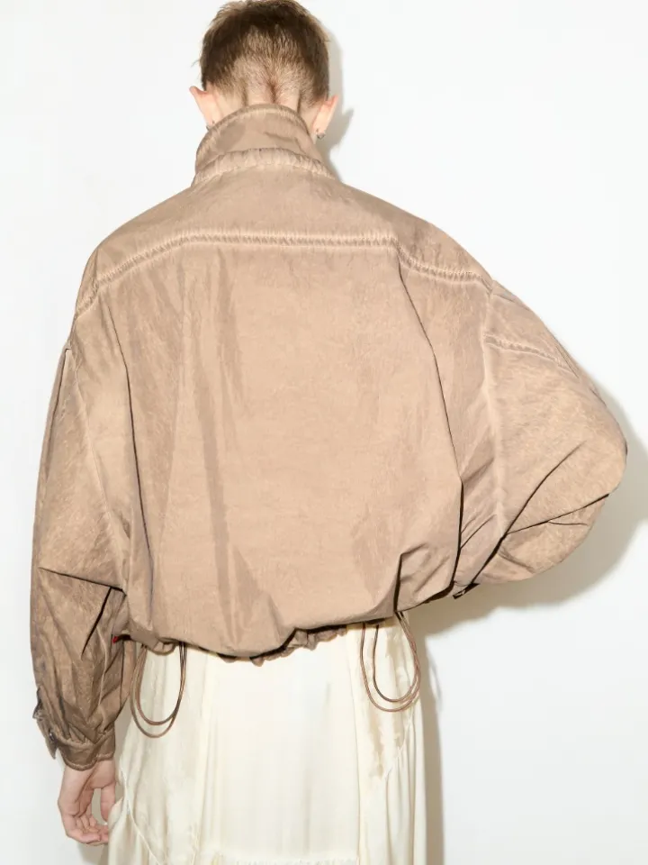Oversized nylon bomber jacket - buck