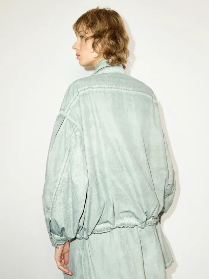 Oversized nylon bomber jacket - jade