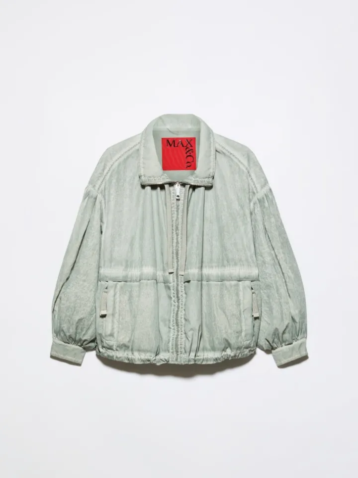 Oversized nylon bomber jacket - jade