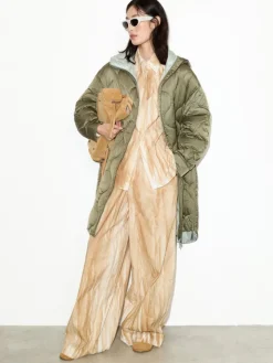 Oversized padded parka - kaki