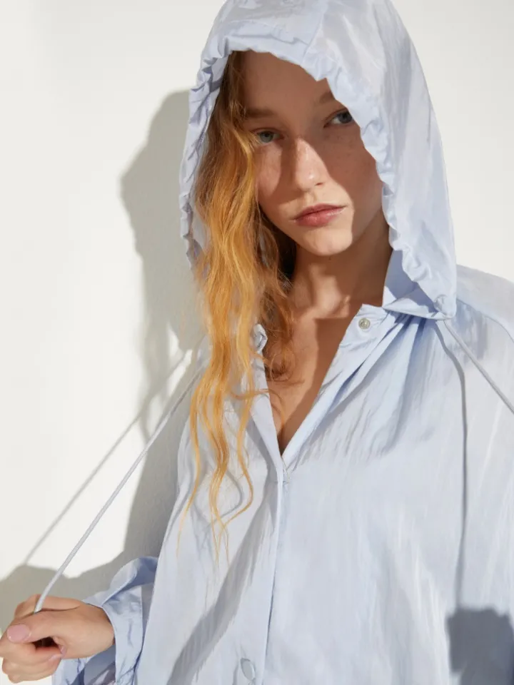 Oversized parachute parka - sky-blue