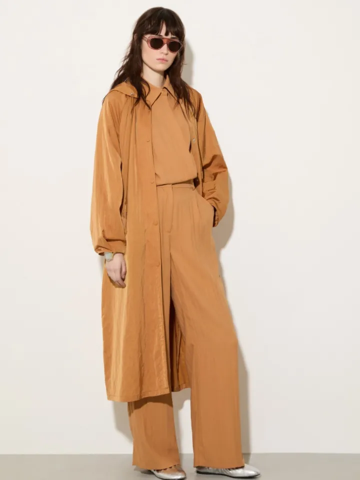 Oversized parachute parka - terra cotta