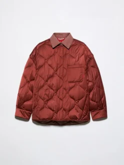 Padded shacket - dark red