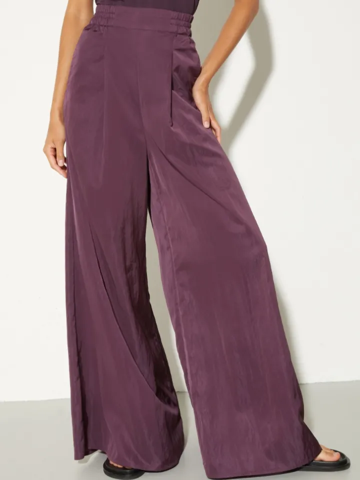 Parachute wide-leg trousers - dark violet