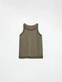 Passementerie linen top - kaki