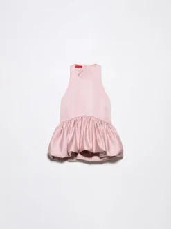 Peplum duchesse satin top - pink