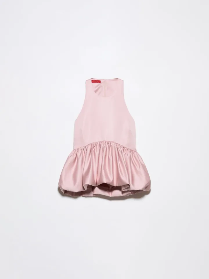 Peplum duchesse satin top - pink