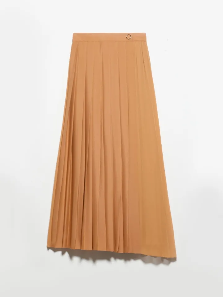 Pleated georgette maxi skirt - amber
