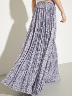 Pleated jersey circle skirt - aubergine