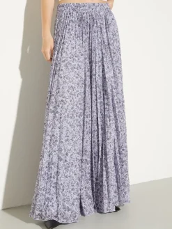 Pleated jersey circle skirt - aubergine