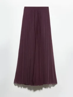 Pleated jersey circle skirt - aubergine