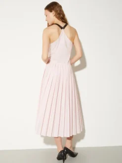 Pleated poplin midi dress - pink