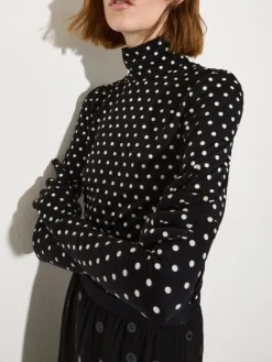 Polka-dot T-shirt with gloves - black