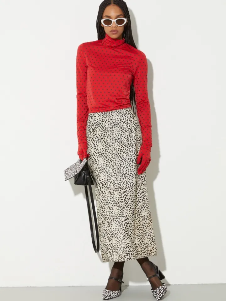 Polka-dot T-shirt with gloves - red
