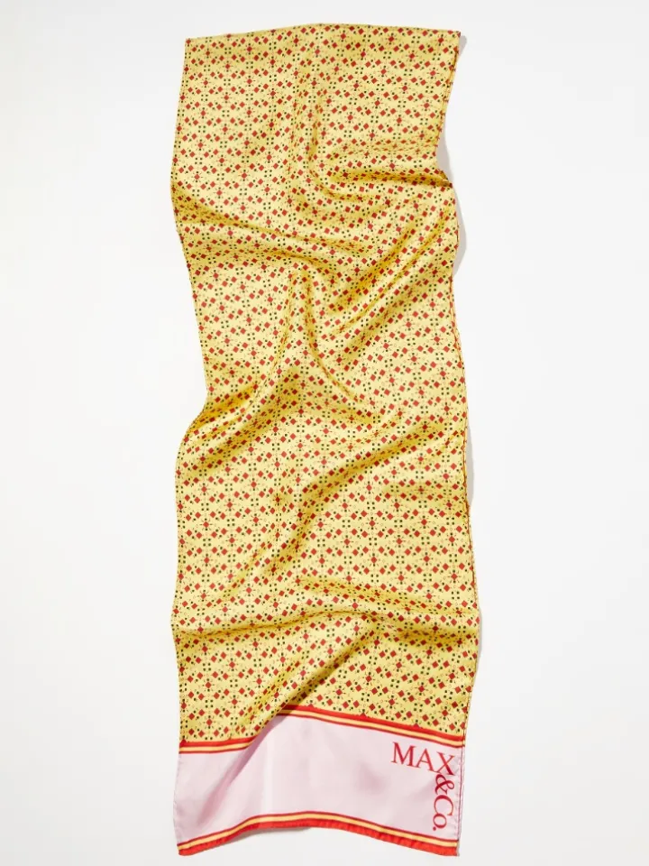 Printed silk-twill scarf - yellow