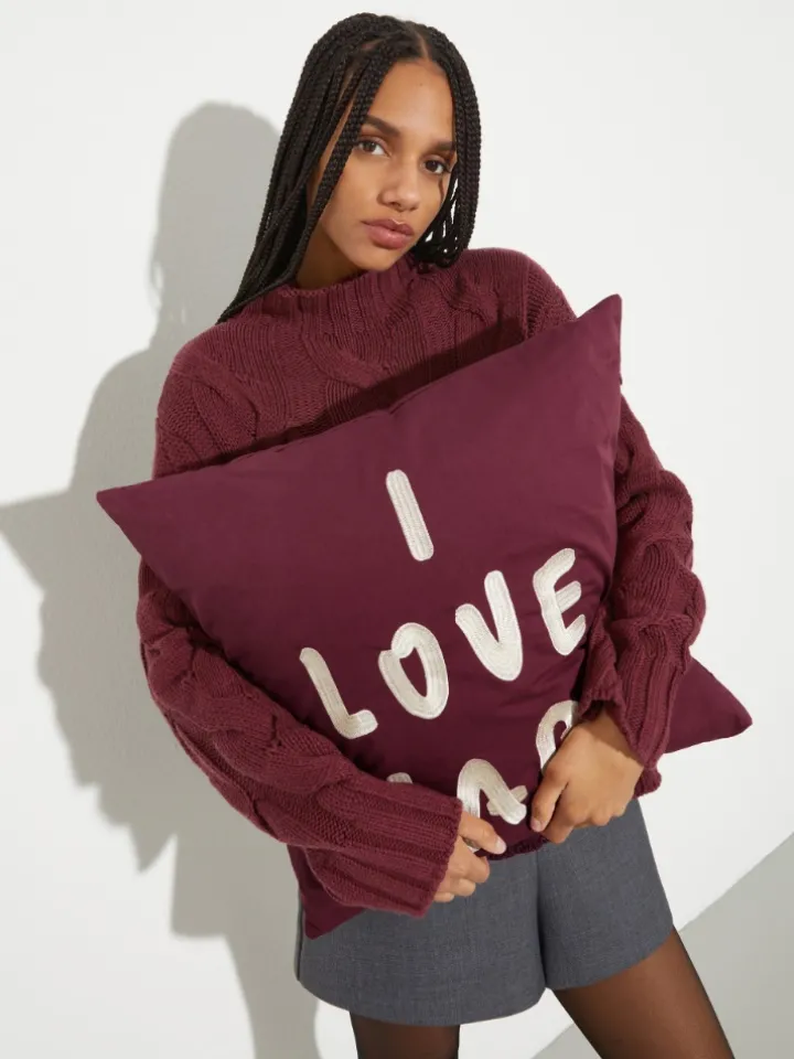 P. Terzini &Co.llaboration cushion - bordeaux