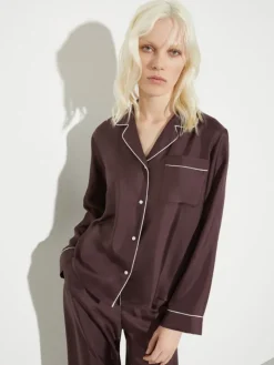 P. Terzini &Co.llaboration silk shirt - aubergine
