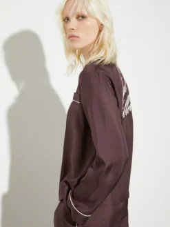 P. Terzini &Co.llaboration silk shirt - aubergine