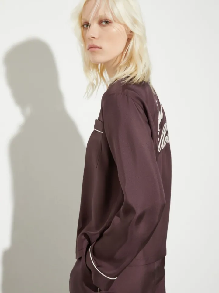 P. Terzini &Co.llaboration silk shirt - aubergine
