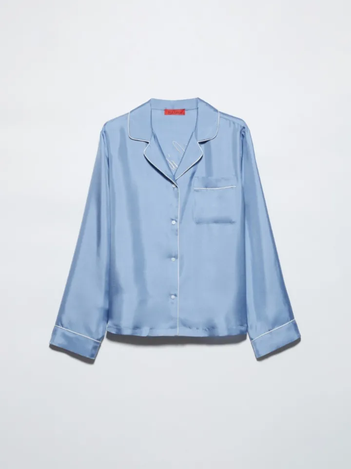 P. Terzini &Co.llaboration silk shirt - light blue