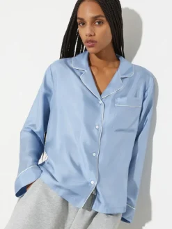 P. Terzini &Co.llaboration silk shirt - light blue