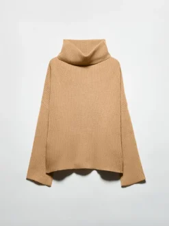 Pure cashmere polo neck - camel