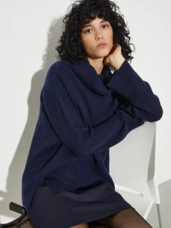 Pure cashmere polo neck - ultramarine